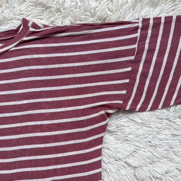 Magic Fit Striped Short Sleeve Top 💗 Pink & Ivory - Picture 8 of 13